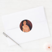 Amedeo Modigliani Grote Zittende Vrouw Ronde Sticker (Envelop)