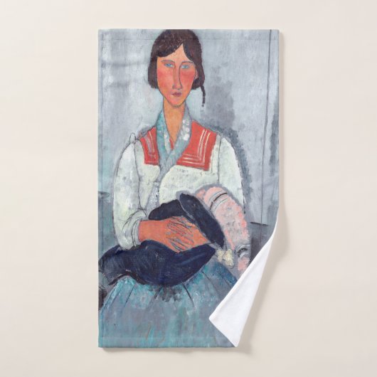 Amedeo Modigliani - Gypsy Vrouw met Baby Bad Handdoek (Handdoek)
