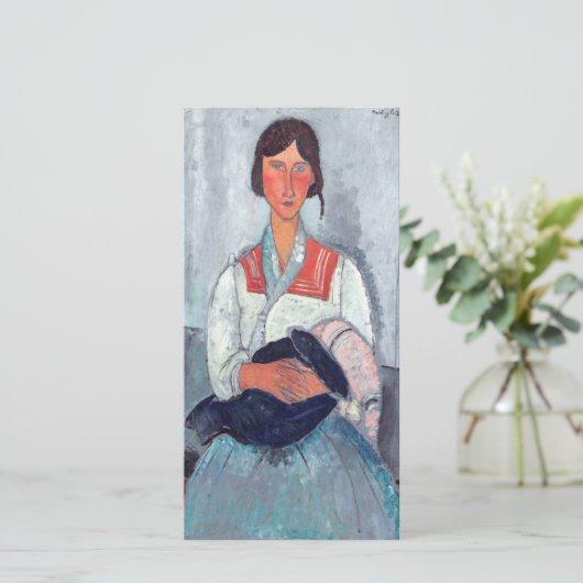 Amedeo Modigliani - Gypsy Vrouw met Baby Bedankkaart (Staand voorkant)
