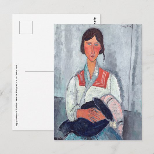 Amedeo Modigliani - Gypsy Vrouw met Baby Briefkaart (Voorkant / Achterkant)