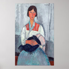 Amedeo Modigliani - Gypsy Vrouw met Baby Poster