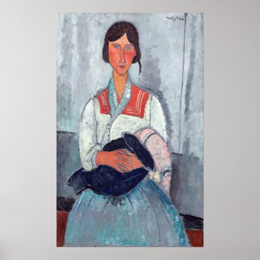 Amedeo Modigliani - Gypsy Vrouw met Baby Poster (Voorkant)