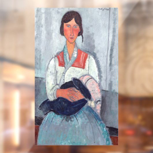 Amedeo Modigliani - Gypsy Vrouw met Baby Raamsticker (Vel 2)