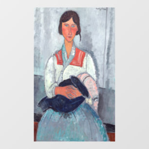 Amedeo Modigliani - Gypsy Vrouw met Baby Raamsticker