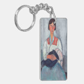 Amedeo Modigliani - Gypsy Vrouw met Baby Sleutelhanger (Voorkant Links)