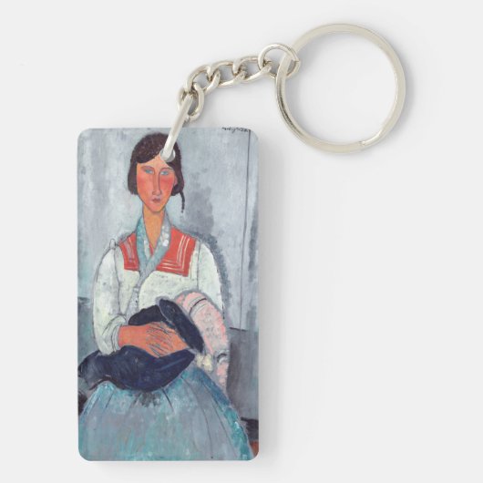 Amedeo Modigliani - Gypsy Vrouw met Baby Sleutelhanger (achterkant)