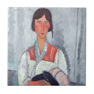 Amedeo Modigliani - Gypsy Vrouw met Baby Tegeltje