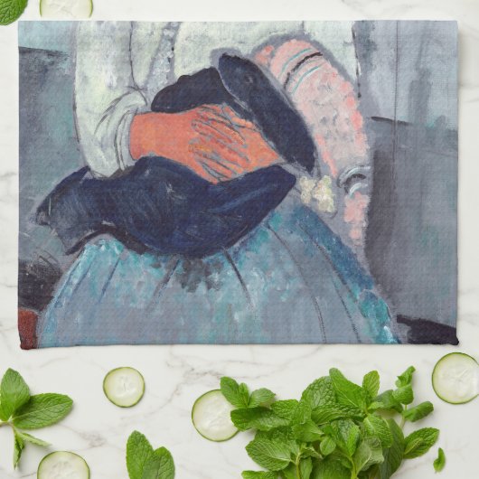 Amedeo Modigliani - Gypsy Vrouw met Baby Theedoek (Gevouwen)