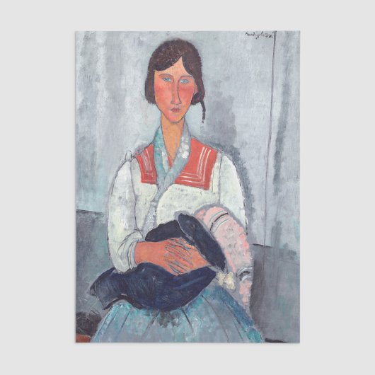 Amedeo Modigliani - Gypsy Vrouw met Baby Tissuepapier