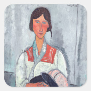 Amedeo Modigliani - Gypsy Vrouw met Baby Vierkante Sticker