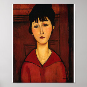 Amedeo Modigliani - hoofd van een jong meisje Poster
