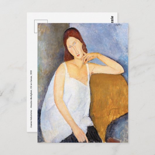 Amedeo Modigliani - Jeanne Hebuterne Briefkaart (Voorkant / Achterkant)