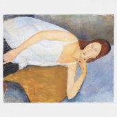 Amedeo Modigliani - Jeanne Hebuterne Fleece Deken (Voorkant (Horizontaal))