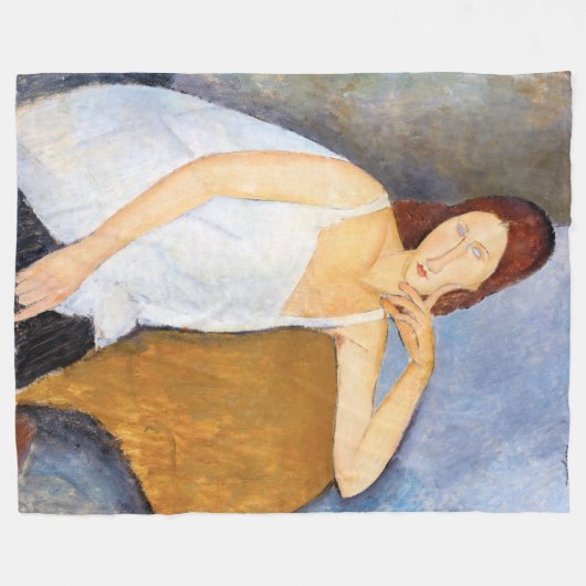 Amedeo Modigliani - Jeanne Hebuterne Fleece Deken (Voorkant (Horizontaal))