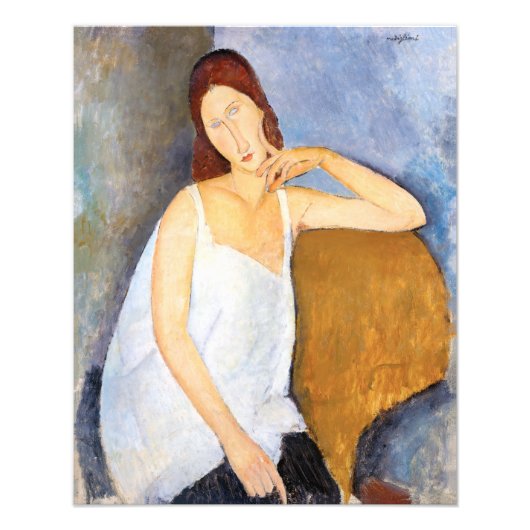 Amedeo Modigliani - Jeanne Hebuterne Foto Afdruk (Voorkant)