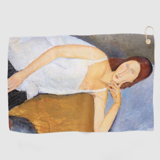 Amedeo Modigliani - Jeanne Hebuterne Golfhanddoek (Horizontaal)