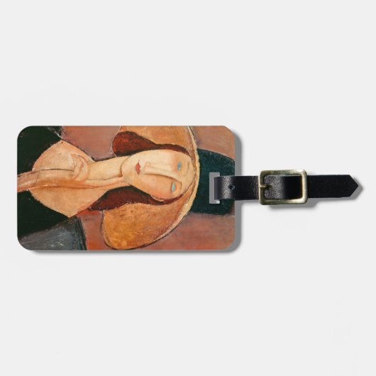 Amedeo Modigliani - Jeanne Hebuterne in groot Pet Bagagelabel (Voorkant horizontaal)