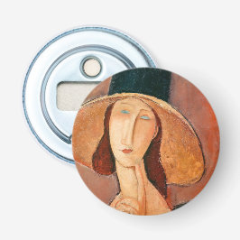 Amedeo Modigliani - Jeanne Hebuterne in groot Pet Button Flesopener