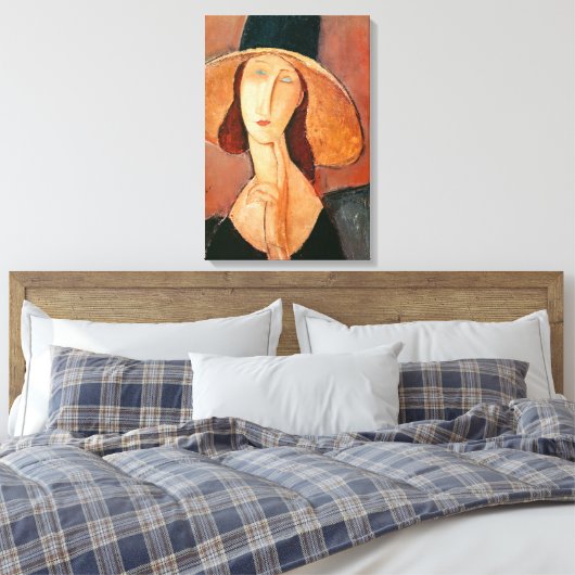 Amedeo Modigliani - Jeanne Hebuterne in groot Pet Canvas Afdruk (Insitu (Slaapkamer))