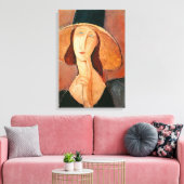Amedeo Modigliani - Jeanne Hebuterne in groot Pet Canvas Afdruk (Insitu (Woonkamer))