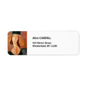 Amedeo Modigliani - Jeanne Hebuterne in groot Pet Etiket (Voorkant)