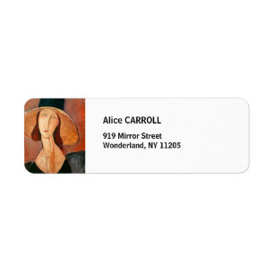 Amedeo Modigliani - Jeanne Hebuterne in groot Pet Etiket