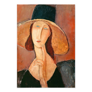 Amedeo Modigliani - Jeanne Hebuterne in groot Pet Foto Afdruk