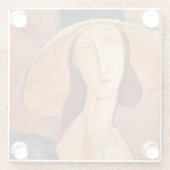 Amedeo Modigliani - Jeanne Hebuterne in groot Pet Glazen Onderzetter (Achterkant)