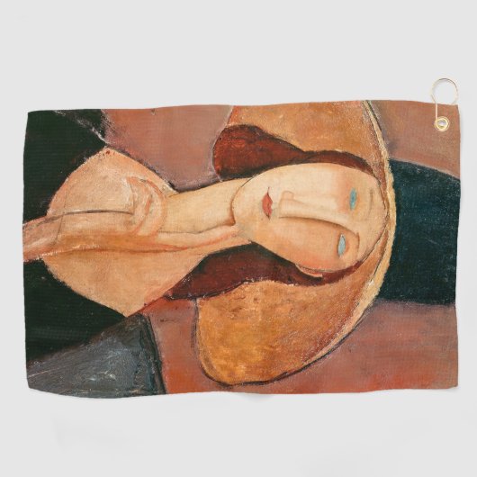 Amedeo Modigliani - Jeanne Hebuterne in groot Pet Golfhanddoek (Horizontaal)