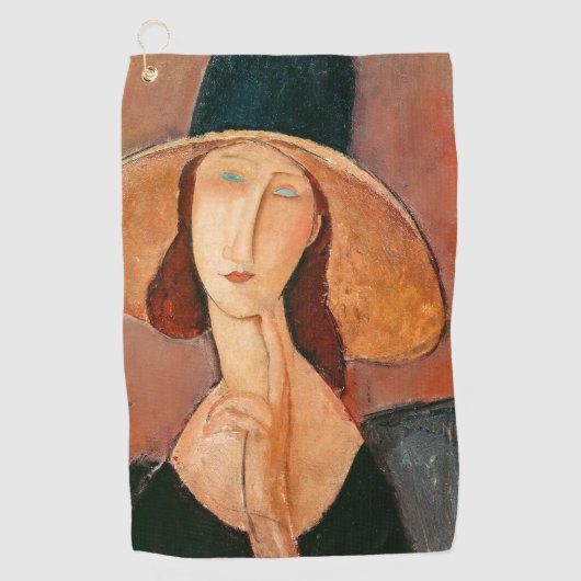 Amedeo Modigliani - Jeanne Hebuterne in groot Pet Golfhanddoek (Voorkant)