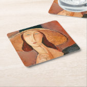 Amedeo Modigliani - Jeanne Hebuterne in groot Pet Kartonnen Onderzetters (Schuin)