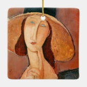 Amedeo Modigliani - Jeanne Hebuterne in groot Pet Keramisch Ornament (Achterkant)