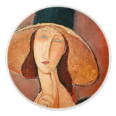 Amedeo Modigliani - Jeanne Hebuterne in groot Pet Keramische Knop (Voorkant)