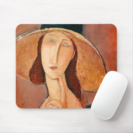 Amedeo Modigliani - Jeanne Hebuterne in groot Pet Muismat (Met muis)