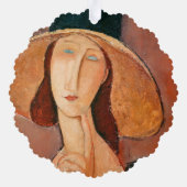 Amedeo Modigliani - Jeanne Hebuterne in groot Pet Ornament Kaart (Achterkant)