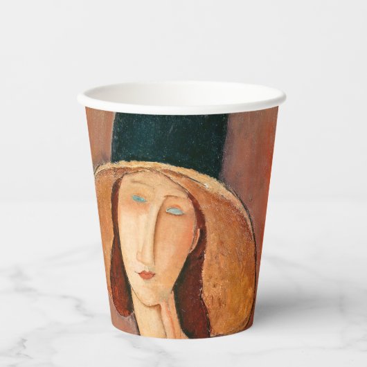 Amedeo Modigliani - Jeanne Hebuterne in groot Pet Papieren Bekers (Voorkant)