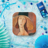 Amedeo Modigliani - Jeanne Hebuterne in groot Pet Papieren Bordje (Feest)