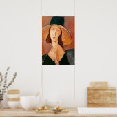 Amedeo Modigliani - Jeanne Hebuterne in groot Pet Poster (Keuken)