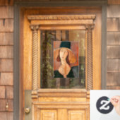 Amedeo Modigliani - Jeanne Hebuterne in groot Pet Raamsticker (Huis Deur)