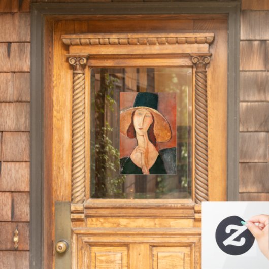 Amedeo Modigliani - Jeanne Hebuterne in groot Pet Raamsticker (Huis Deur)