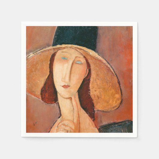 Amedeo Modigliani - Jeanne Hebuterne in groot Pet Servet (Voorkant)
