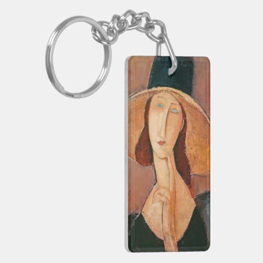 Amedeo Modigliani - Jeanne Hebuterne in groot Pet Sleutelhanger (Voorkant Links)