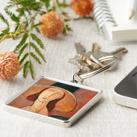 Amedeo Modigliani - Jeanne Hebuterne in groot Pet Sleutelhanger (Zijkant)