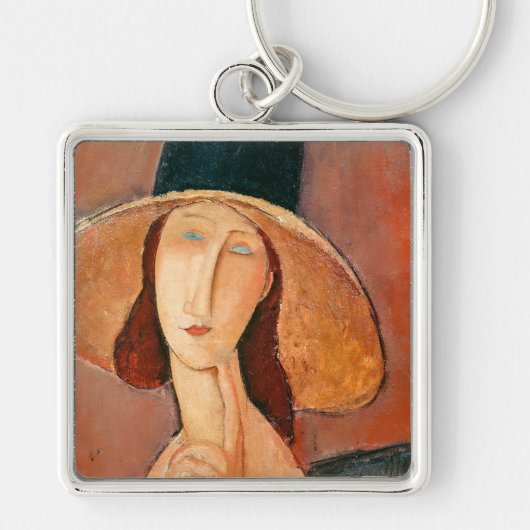 Amedeo Modigliani - Jeanne Hebuterne in groot Pet Sleutelhanger (Voorkant)