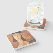 Amedeo Modigliani - Jeanne Hebuterne in groot Pet Stenen Onderzetter (Zijkant)