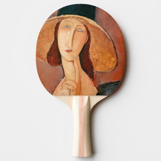 Amedeo Modigliani - Jeanne Hebuterne in groot Pet Tafeltennisbatje (Achterkant)