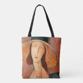 Amedeo Modigliani - Jeanne Hebuterne in groot Pet Tote Bag (Achterkant)