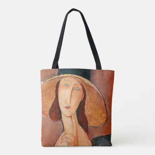 Amedeo Modigliani - Jeanne Hebuterne in groot Pet Tote Bag (Achterkant)