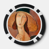Amedeo Modigliani - Jeanne Hebuterne in grote hoed Poker Chips (Achterkant)