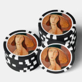 Amedeo Modigliani - Jeanne Hebuterne in grote hoed Poker Chips (Opstapeling)
